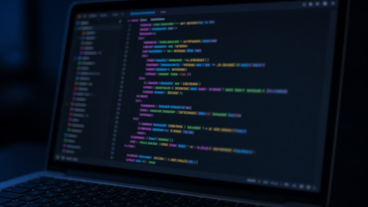 Laptop met een code-editor